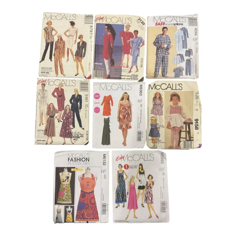Vintage Collection of 8 McCall's Sewing Patterns for Dresses and Costume